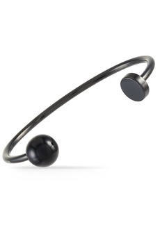 Calvin Klein Black PVD-Plated Stainless Steel Open Bangle Bracelet