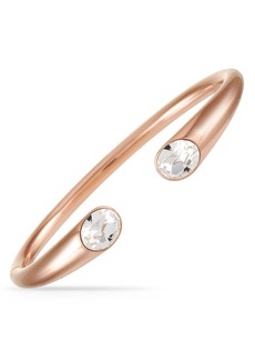 Calvin Klein Brilliant Rose Gold PVD-Plated Stainless Steel White Crystal Open Bangle Bracelet