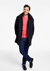 Calvin Klein Men Coleman Wool-Blend Overcoat - Charcoal