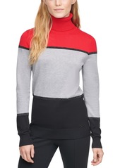 Calvin Klein Plus Size Colorblocked Turtleneck Sweater
