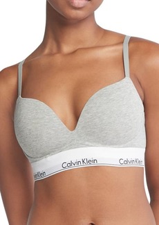 Calvin Klein Cotton Blend Underwire Plunge Push-Up Bra