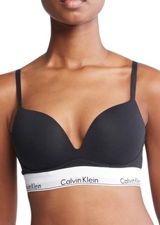 Calvin Klein Cotton Blend Underwire Plunge Push-Up Bra