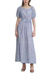 Calvin Klein Cotton Puff-Sleeve Maxi Dress