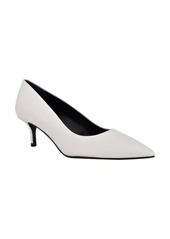 Calvin Klein Danica Pointed Toe Pump in White Leather at Nordstrom
