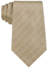 Calvin Klein Etched Large Grid Windowpane Slim Tie - Yellow