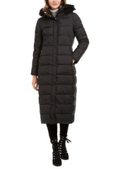 Calvin Klein Faux-Fur-Trim Hooded Maxi Puffer Coat