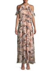 calvin klein floral long dress