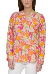 Calvin Klein Floral-Print Utility Shirt
