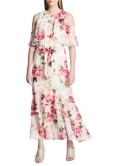 calvin klein floral long dress