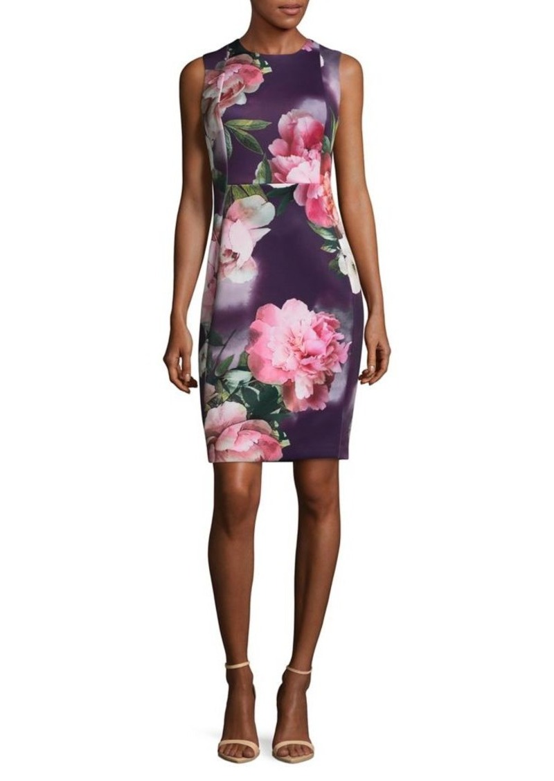 calvin klein embroidered floral gown