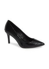Calvin Klein Gayle Pointed Toe Pump in Black Snake Print Leather at Nordstrom