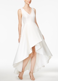 Calvin Klein High-Low A-Line Gown - Eggshell