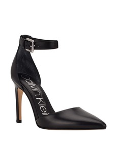 Calvin Klein Hilda Ankle Strap Pump in Black 003 at Nordstrom