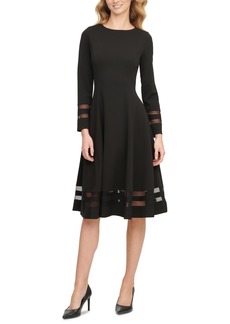 Calvin Klein Illusion-Striped A-Line Dress