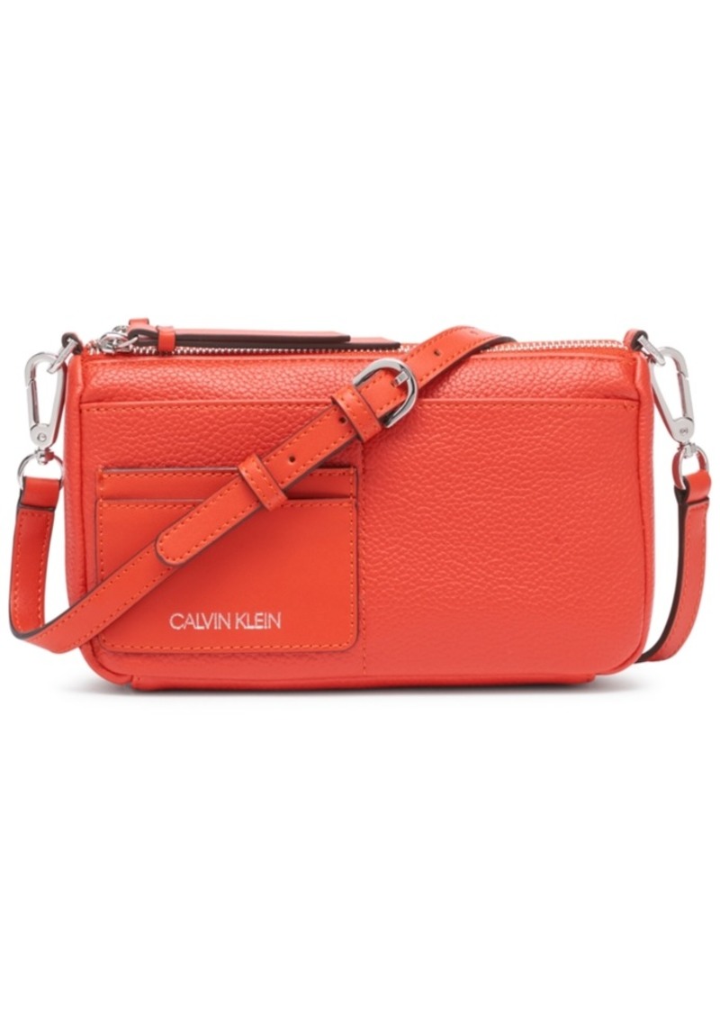 Calvin Klein Charlie Signature Magnetic Flap Small Crossbody in Black