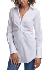 Calvin Klein Jeans Ruched Button-Front Top