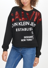 Calvin Klein Jeans Sequin-Embellished Logo-Graphic Sweatshirt