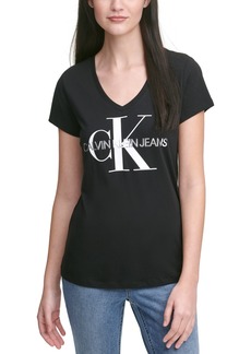 Calvin Klein Jeans V-Neck Logo T-Shirt - Black