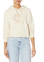 Calvin Klein Women's Airbrush Monogram Cropped Long Sleeve Pullover