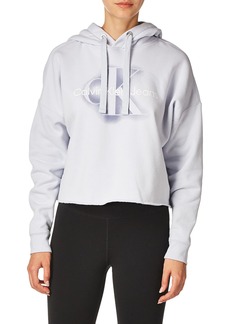 Calvin Klein Women's Airbrush Monogram Cropped Long Sleeve Pullover  Extra Small