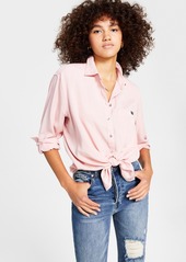 Calvin Klein Jeans Women's Button-Front Top - Chambray Blue