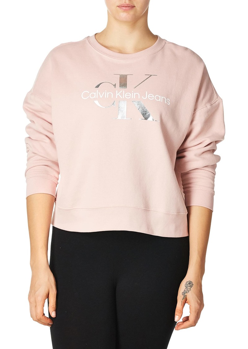 Calvin Klein Jeans Women's Monogram Long Sleeve Pullover Sweatshirt