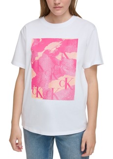 Calvin Klein Jeans Women's Ck Torn Paper Logo Short-Sleeve T-Shirt