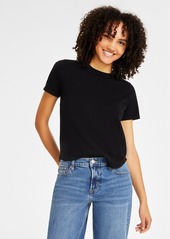 Calvin Klein Jeans Women's Cotton Crewneck Short-Sleeve T-Shirt - Black