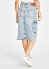 Calvin Klein Jeans Women's Cotton High-Rise Cargo Midi Skirt - Parade