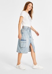 Calvin Klein Jeans Women's Cotton High-Rise Cargo Midi Skirt - Parade