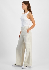 Calvin Klein Jeans Women's Cotton High-Rise Cargo Pants - Birch