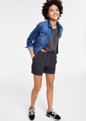Calvin Klein Jeans Womens Denim Trucker Jacket Tee Cuffed Shorts