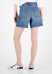 Calvin Klein Jeans Women's High-Rise Denim Carpenter Shorts - Blue Wave