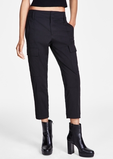 Calvin Klein Jeans Women's High-Rise Stretch Twill Cargo Ankle Pants - Black