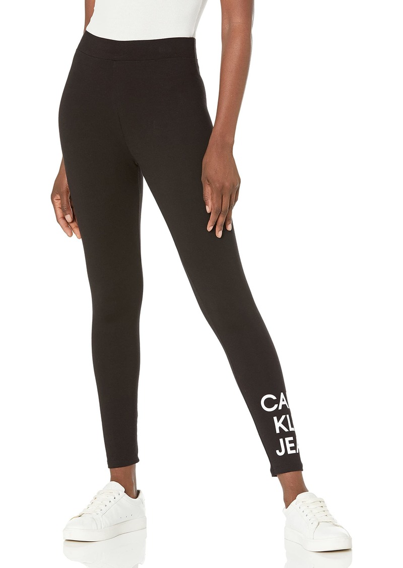 Calvin Klein Jeans Shiny Stacked High Waist Full Length Legging