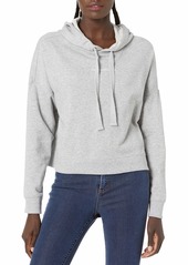 Calvin Klein Jeans Women's Logo Long Sleeve Banded Hem Cropped Pullover Hoodie  Extra Small