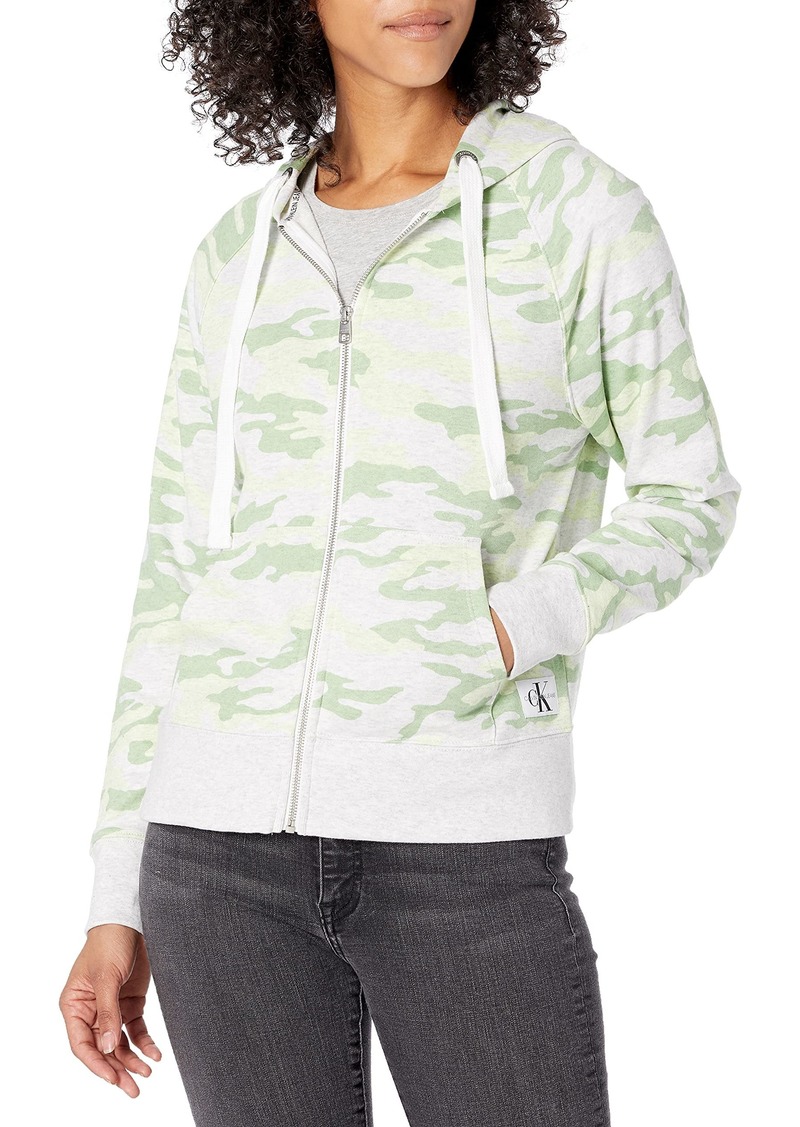 Calvin Klein Jeans Women's Camo Long Sleeve Full Zip Hoodie