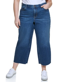 Calvin Klein Jeans Women's Plus Size Hi Rise Wide Leg Denim  14W