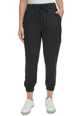 Calvin Klein Jeans Women's Pull-On Cargo Ankle Joggers - Black