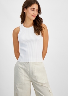 Calvin Klein Jeans Women's Ribbed-Knit Sleeveless Top - White