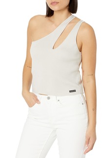 Calvin Klein Jeans Women's Ribbed One ShoulderTop  Extra Small