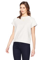 Calvin Klein Jeans Women's Short Sleeve Sweatshirt Two Tone Embroidered  M