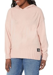 Calvin Klein Jeans Women's Long Puff Sleeve Hooded Sweater  Extra Small