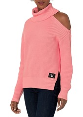 Calvin Klein Jeans Women's Cold Shoulder Sweater  Extra Small