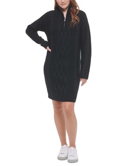 Calvin Klein Jeans Women's Zip-Collar Sweater Dress - Black