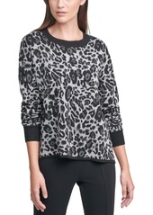 Calvin Klein Leopard-Print Crewneck Sweater