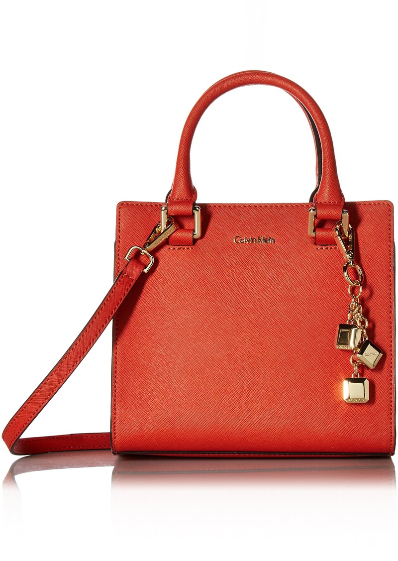 Calvin Klein Calvin Klein womens Calvin Klein Logan Saffiano Leather Bag Crossbody burnt orange | Handbags
