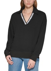 Calvin Klein Logo Trim Collared Sweatshirt