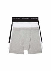 Calvin Klein Men's Cotton Classics Multipack Boxer Briefs Black/White/Grey Heather 3 Pack New