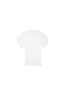 Calvin Klein Men's Cotton Classics Slim Fit Crew Neck T-Shirts White 3 Pack NEW